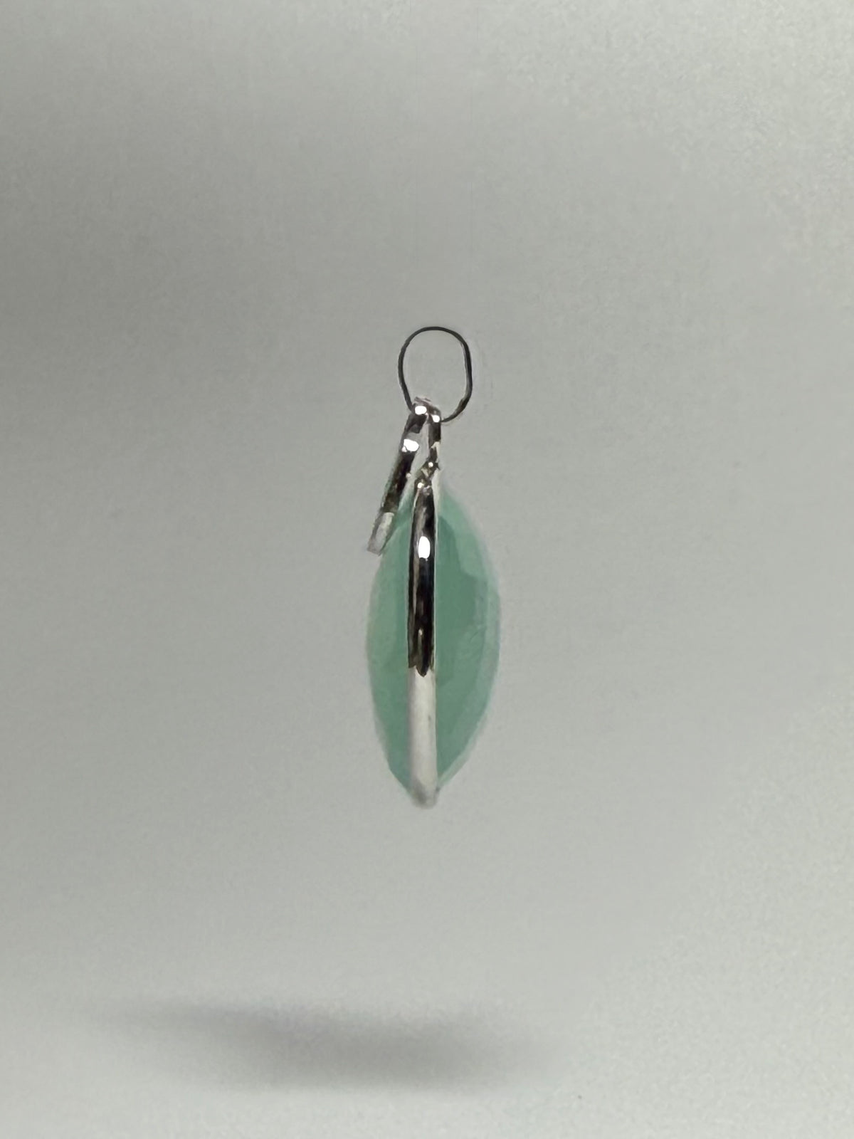 “Ball” Pendant, Aqua Blue Chalcedony, 925 Sterling Silver