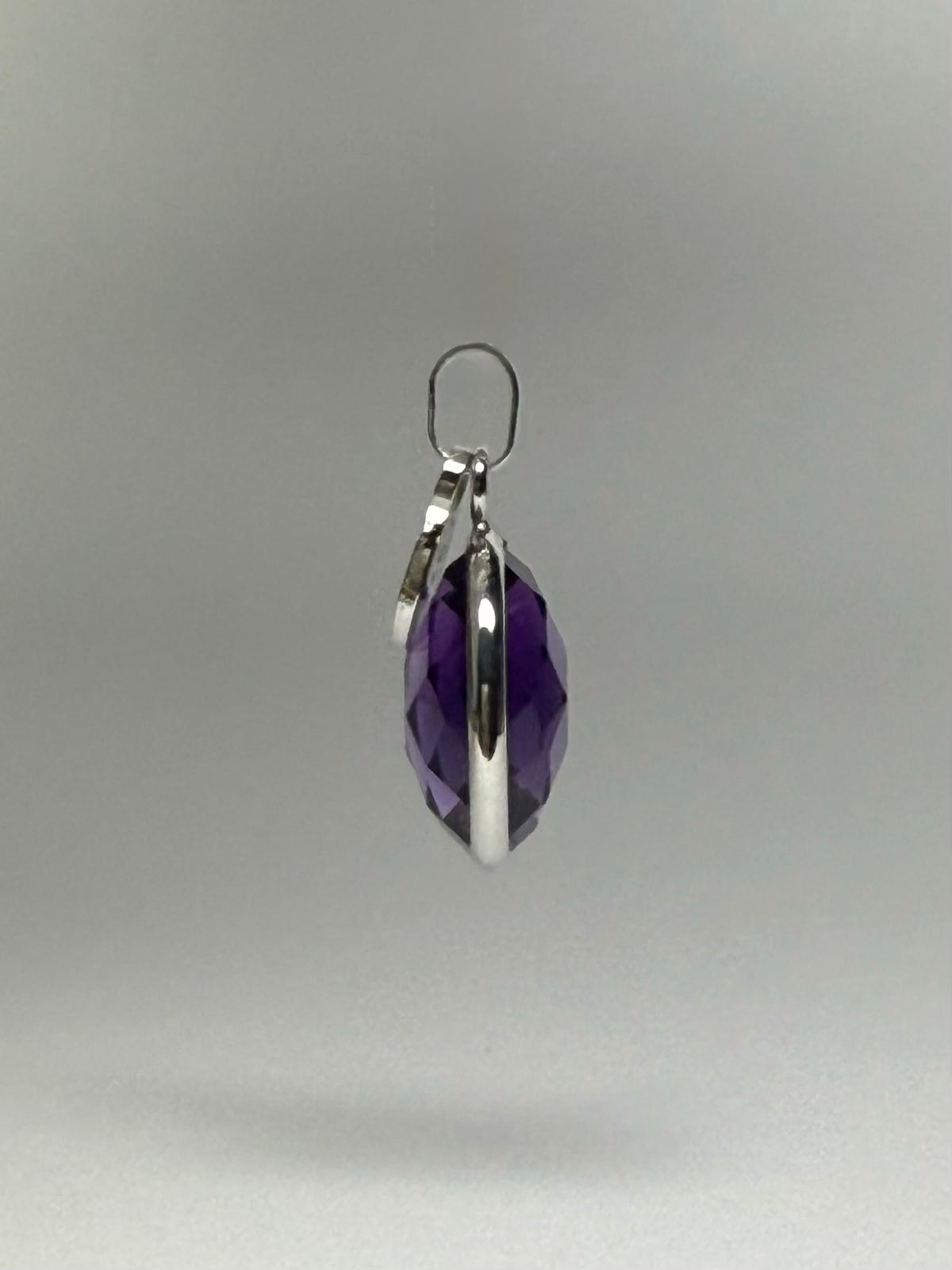 Purple Amethyst “Oval”, 925 Sterling Silver Pendant