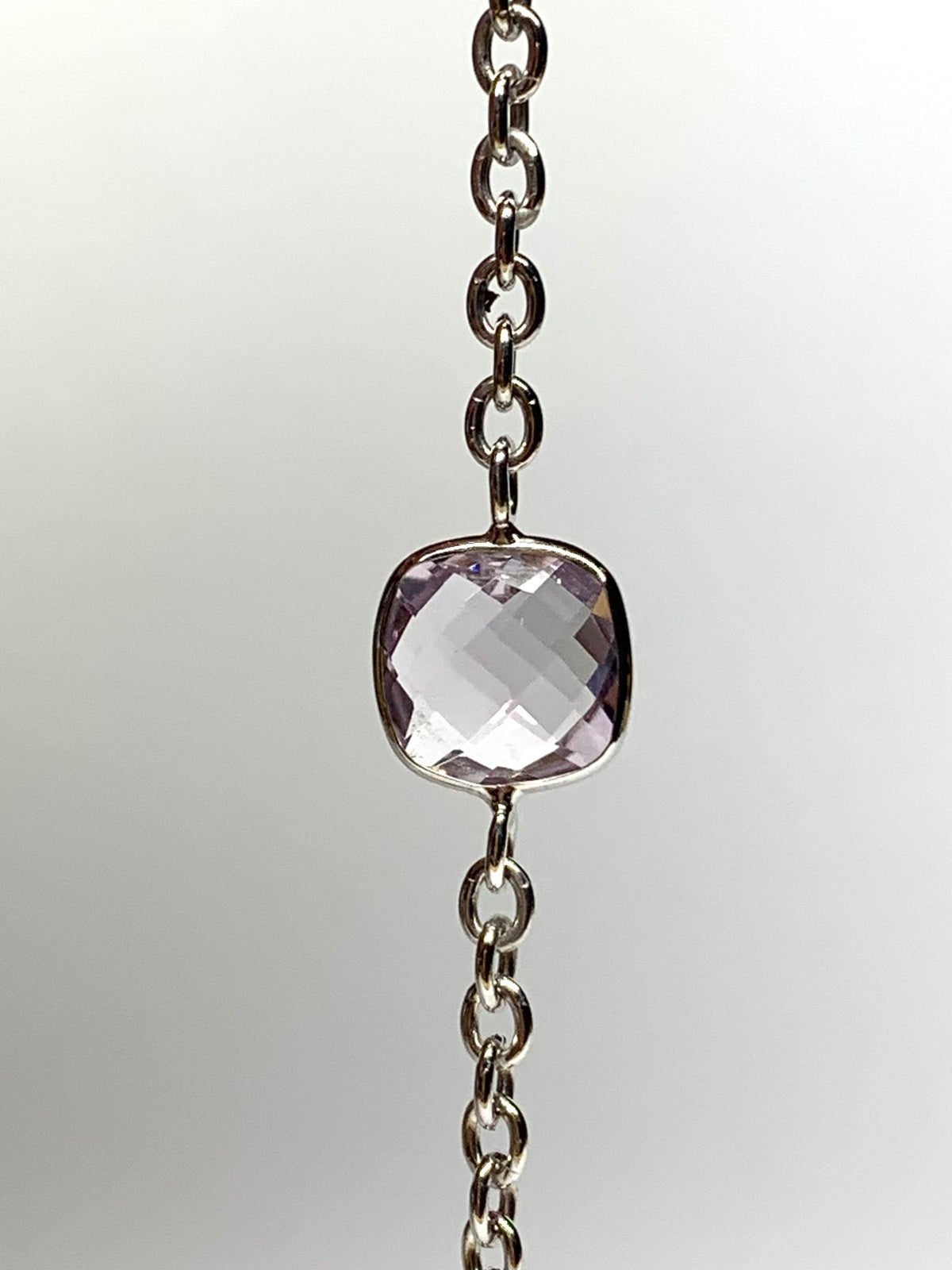 “Flora” Necklace, 925 Sterling Silver, Multi Color Gemstones, Blue Topaz, Citrine, Rose Quartz, Pink Amethyst, Green Amethyst