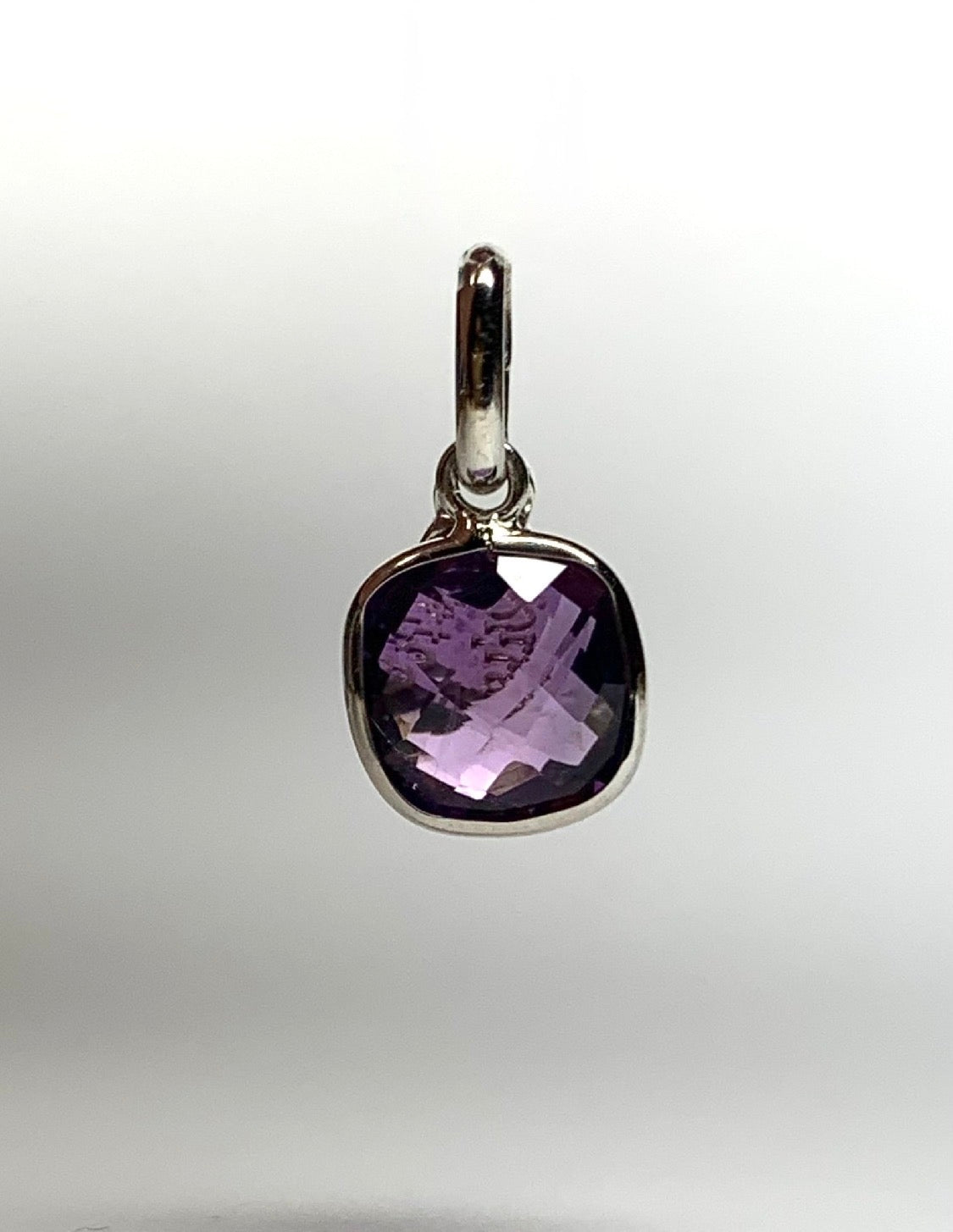 Purple Amethyst “Cushion”, 925 Sterling Silver Pendant