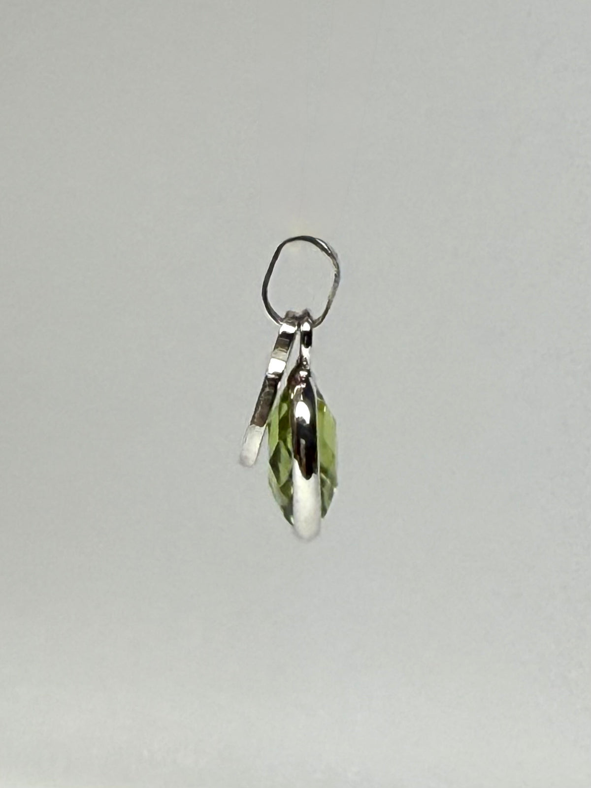 Green Peridot Mini “Oval”, 925 Sterling Silver Pendant