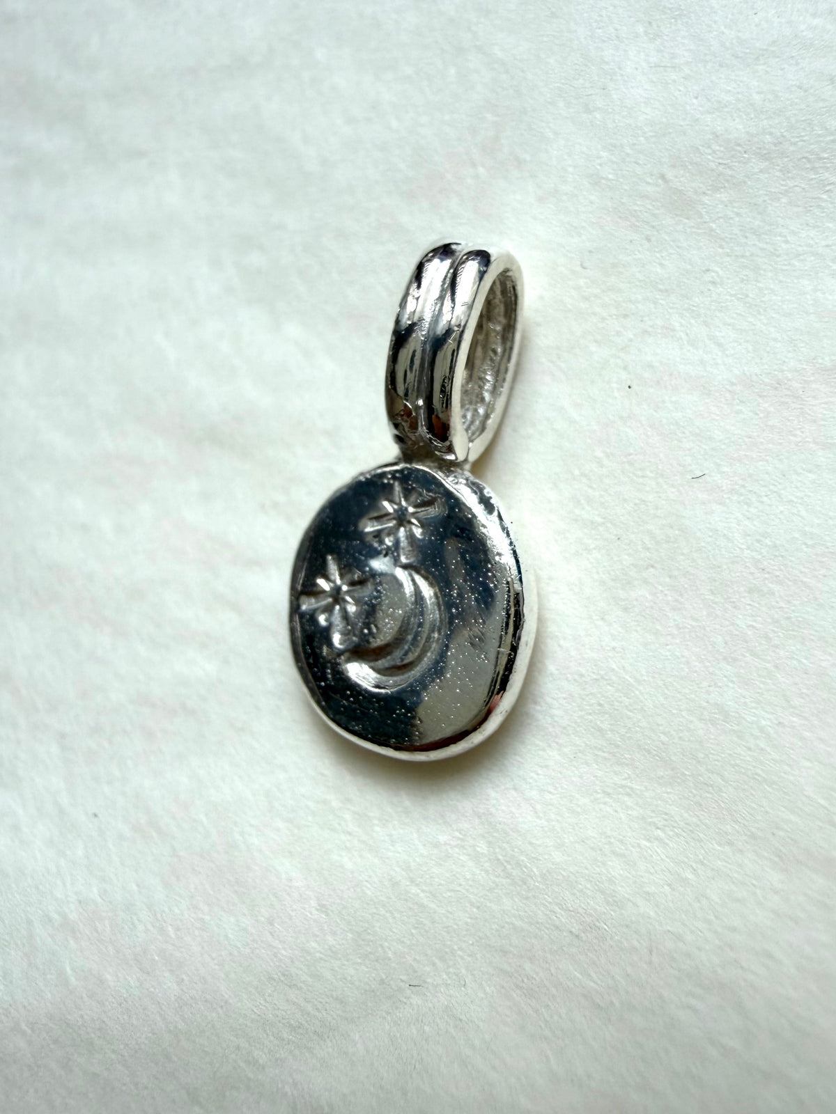 “Night” Nugget Pebble Pendant, 925 Sterling Silver