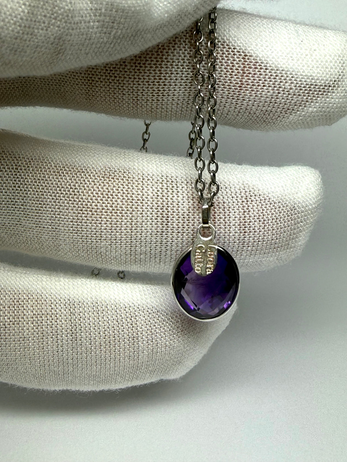 Purple Amethyst “Oval”, 925 Sterling Silver Pendant