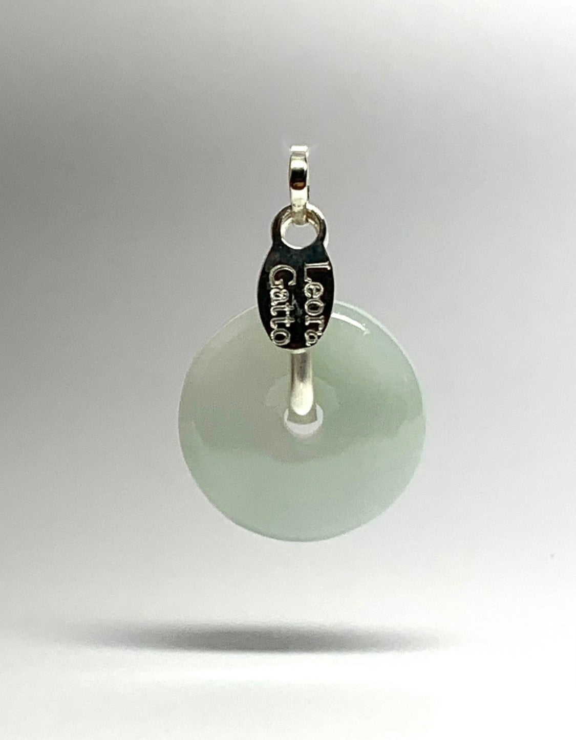 Jade Donut Circle, 925 Sterling Silver Pendant