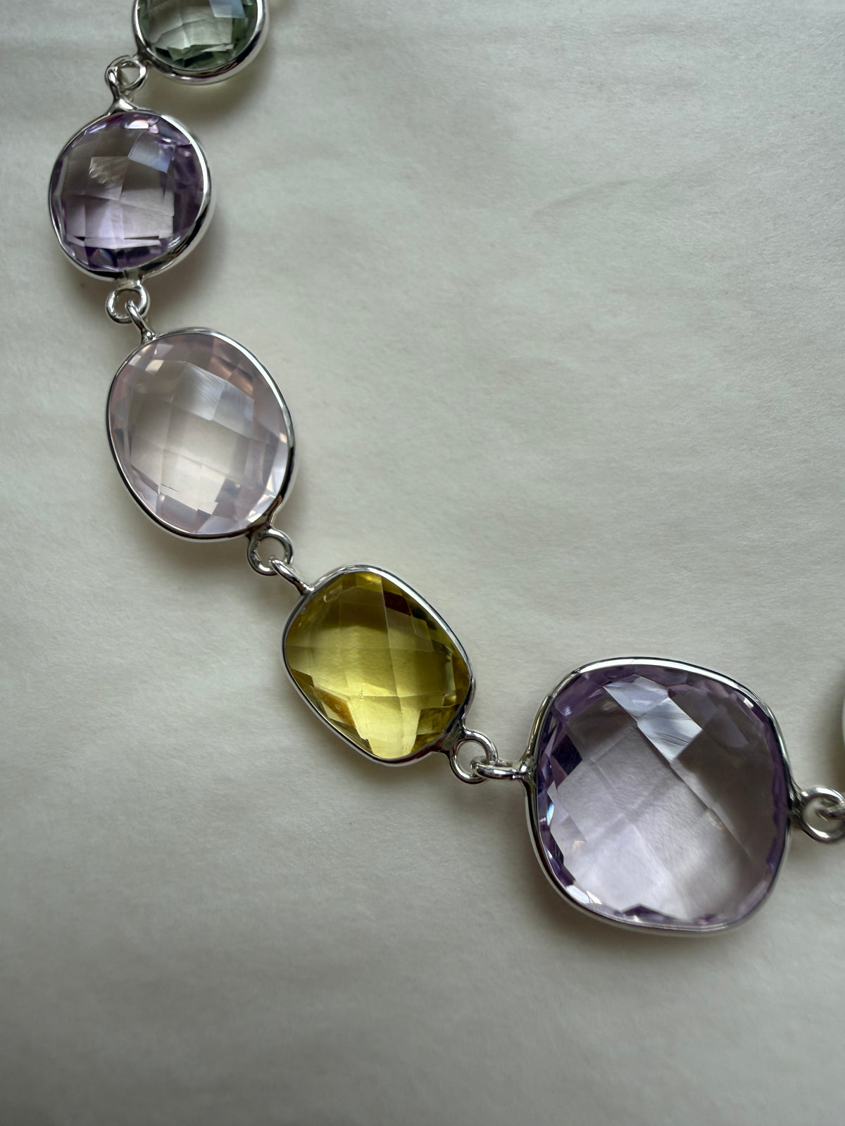 Bracelet, 925 Sterling Silver, Multi Color Gemstones