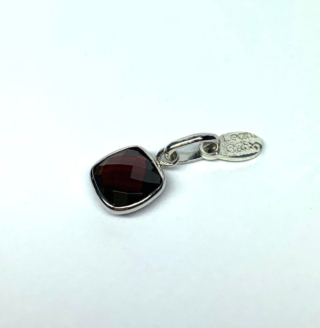 Red Garnet “Cushion”, 925 Sterling Silver Pendant