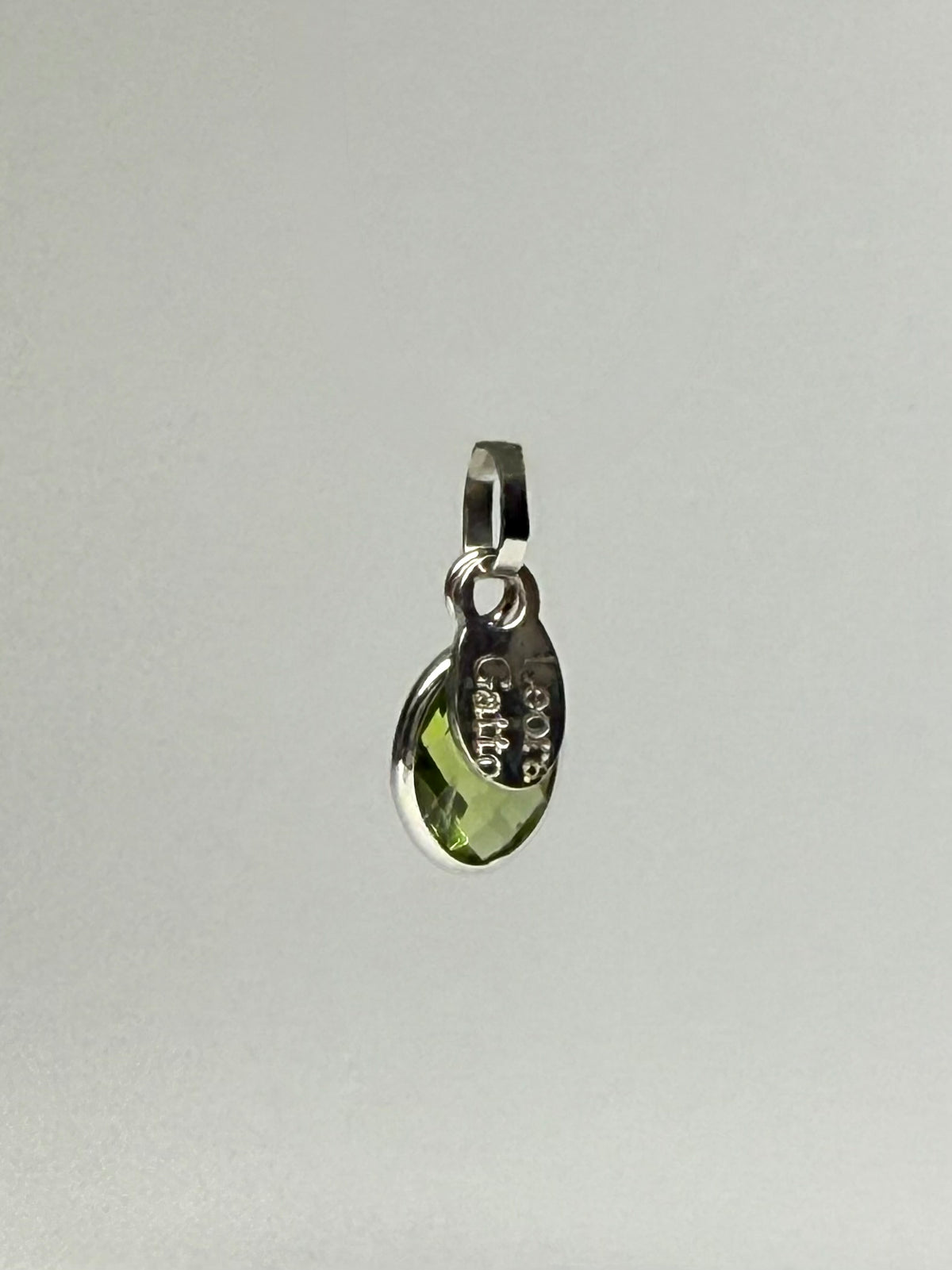 Green Peridot Mini “Oval”, 925 Sterling Silver Pendant