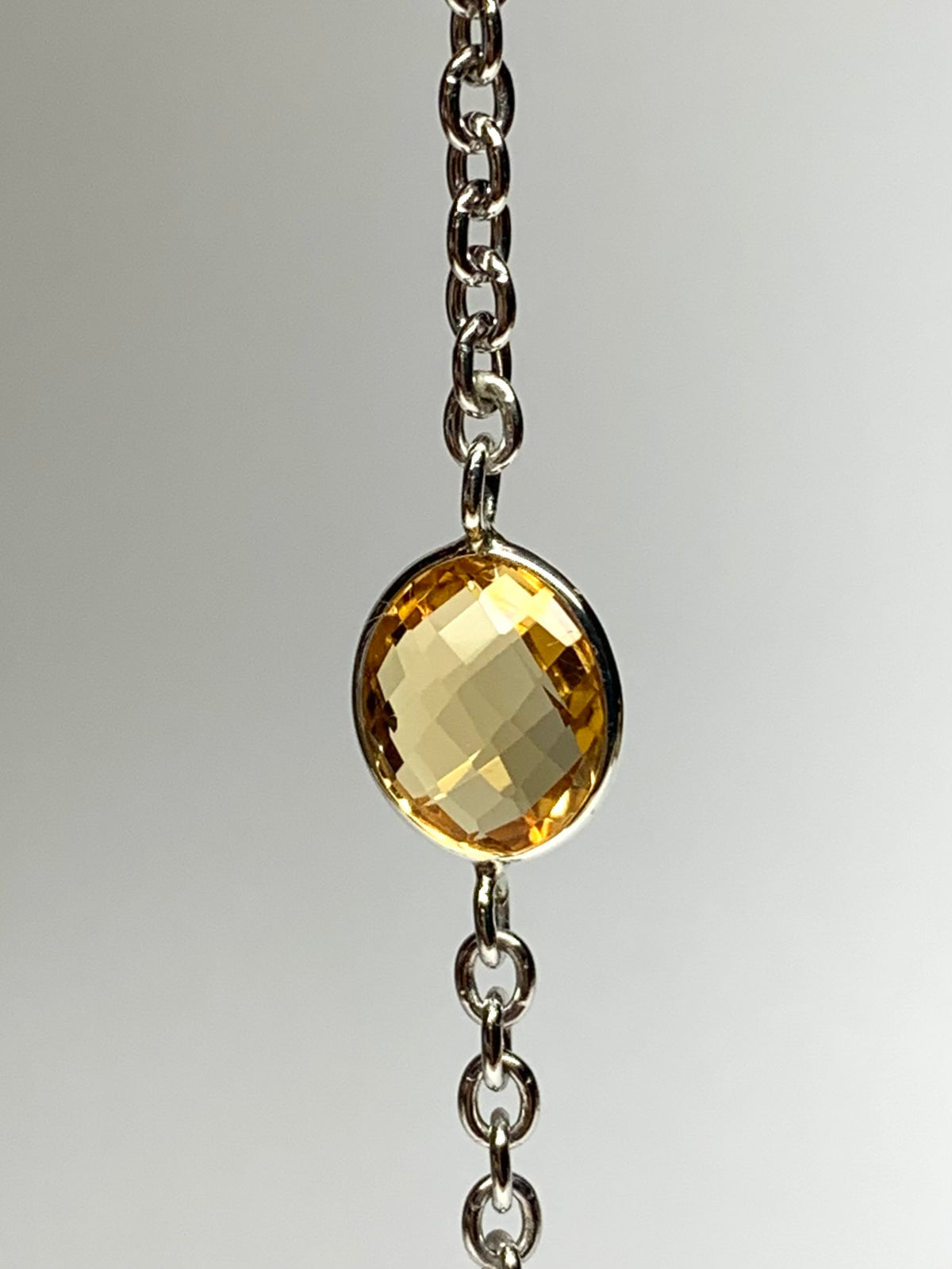 “Flora” Necklace, 925 Sterling Silver, Multi Color Gemstones, Blue Topaz, Citrine, Rose Quartz, Pink Amethyst, Green Amethyst