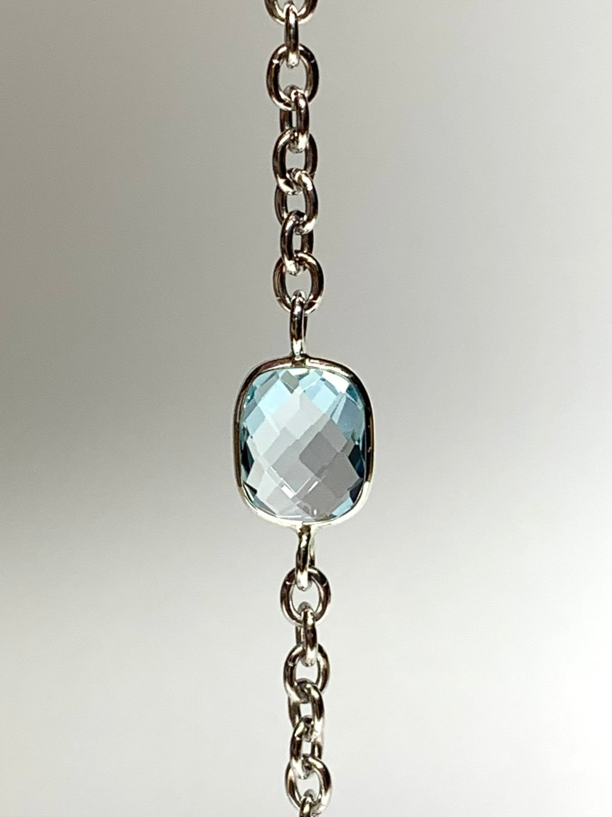 “Flora” Necklace, 925 Sterling Silver, Multi Color Gemstones, Blue Topaz, Citrine, Rose Quartz, Pink Amethyst, Green Amethyst
