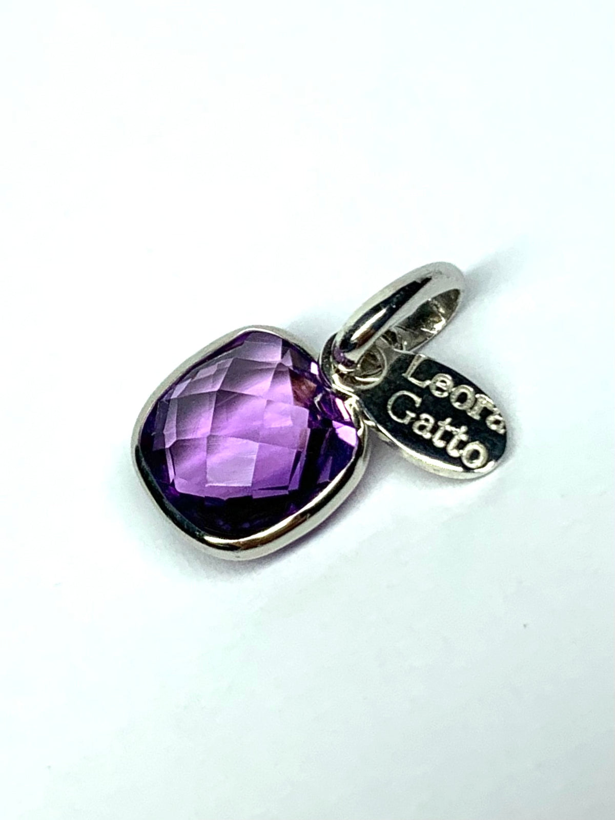Purple Amethyst “Cushion”, 925 Sterling Silver Pendant