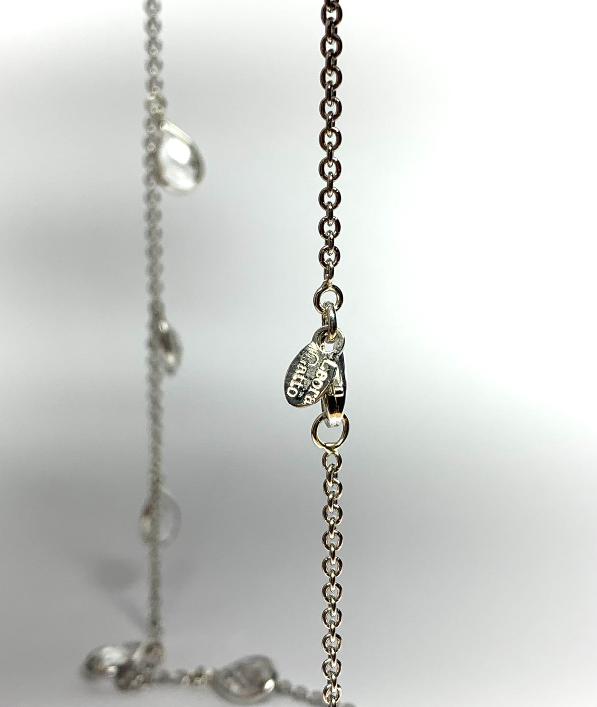 “Waterfall” Necklace, 925 Sterling Silver, Clear Quartz