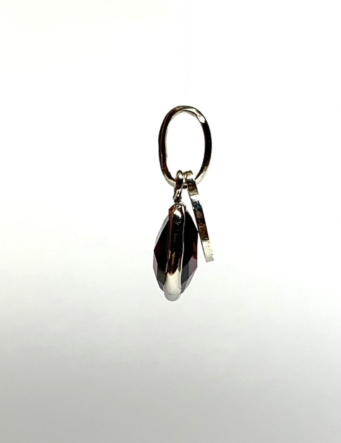 Red Garnet “Cushion”, 925 Sterling Silver Pendant