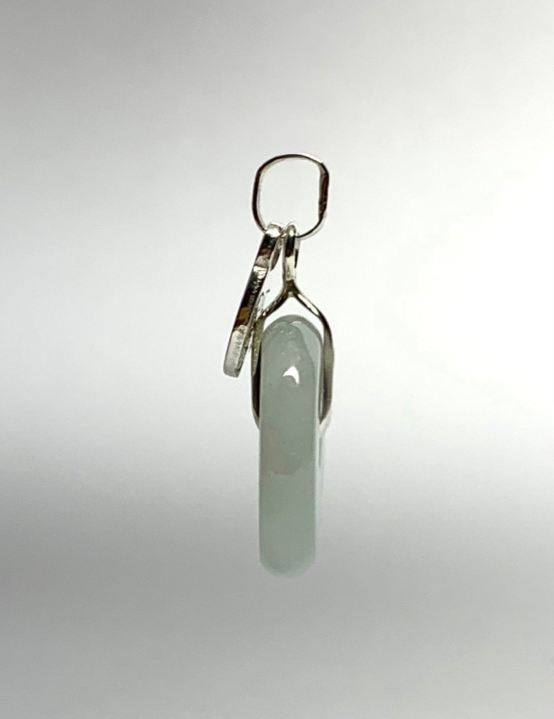 Jade Donut Circle, 925 Sterling Silver Pendant