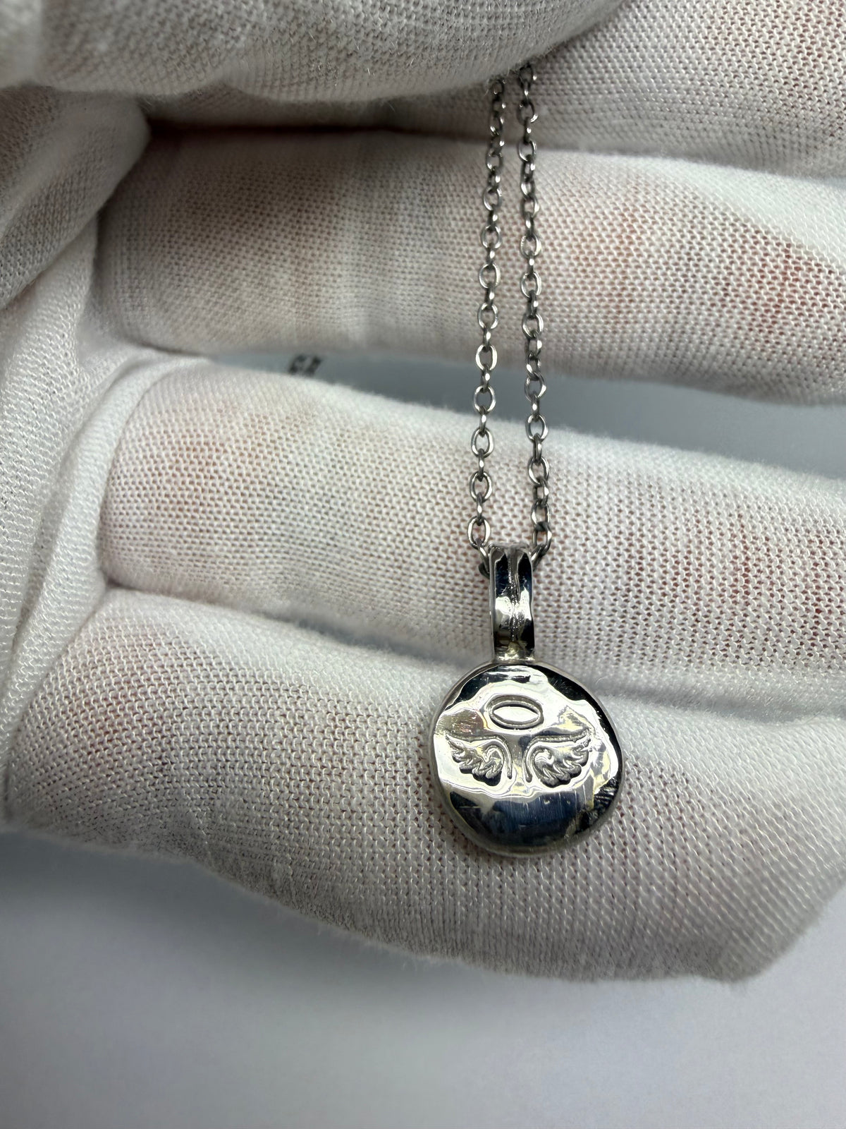 “Angel” Nugget Pebble Pendant, 925 Sterling Silver