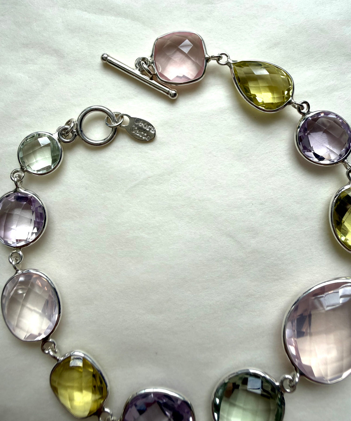 Bracelet, 925 Sterling Silver, Multi Color Gemstones