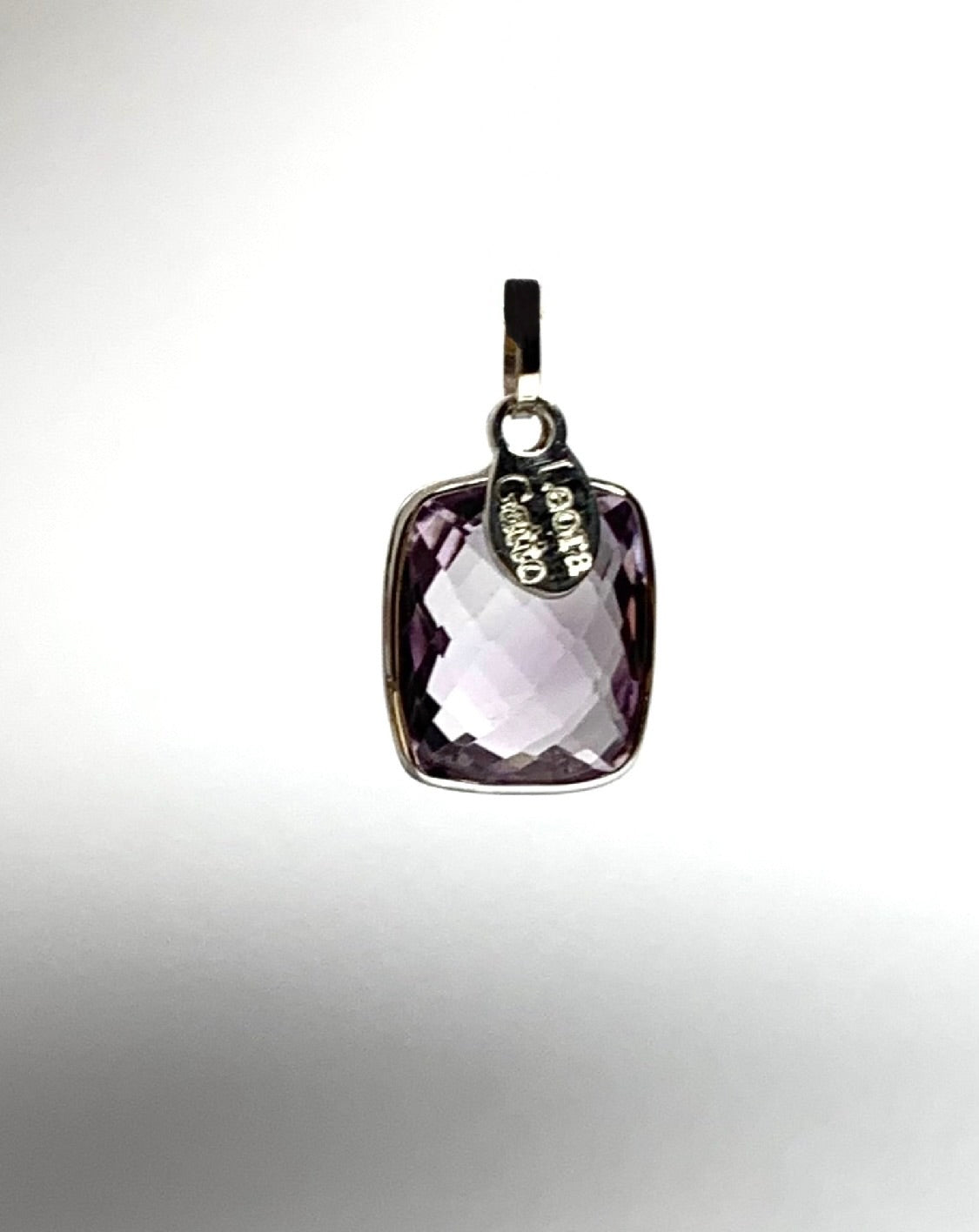 Pink Amethyst “Cushion”, 925 Sterling Silver Pendant