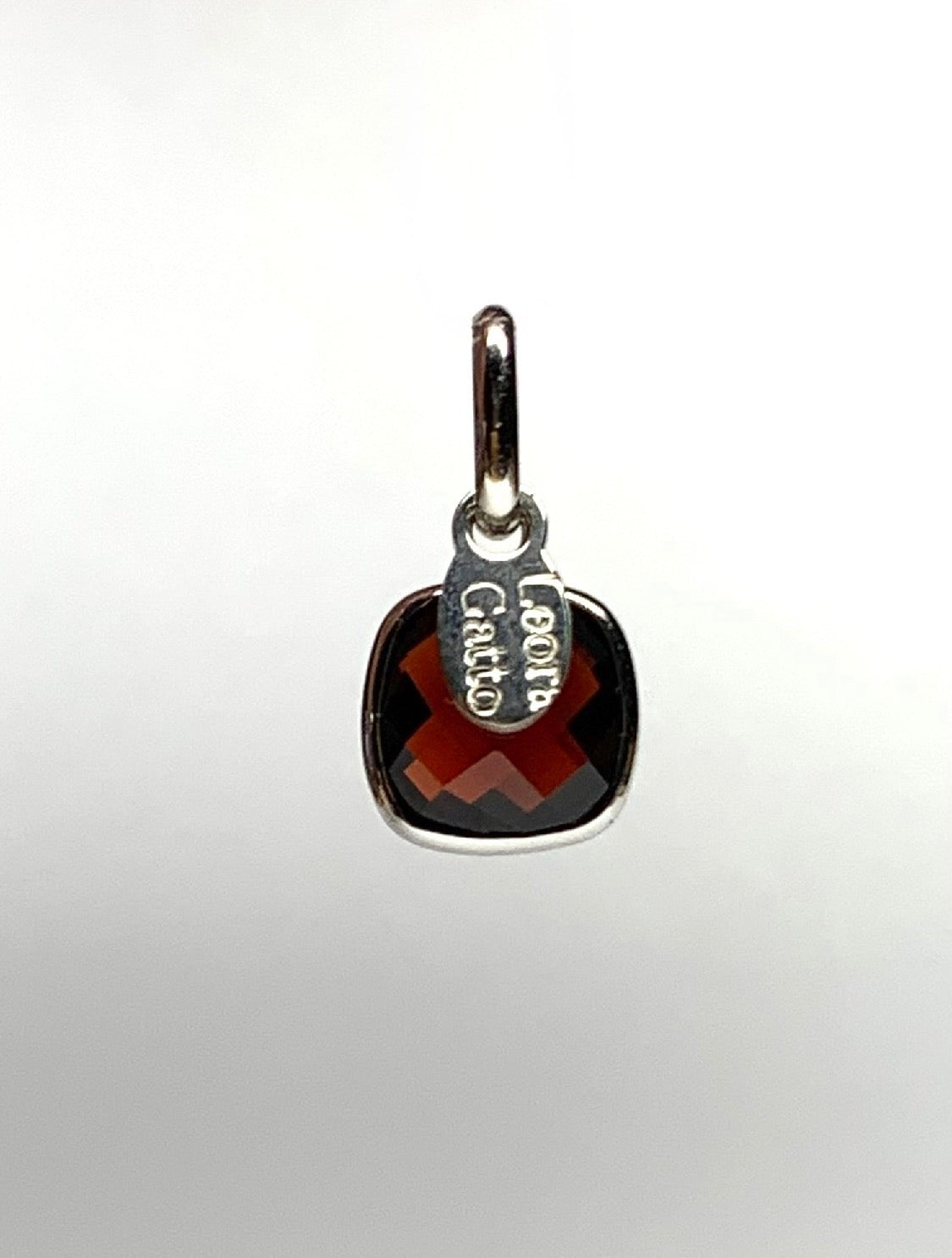 Red Garnet “Cushion”, 925 Sterling Silver Pendant