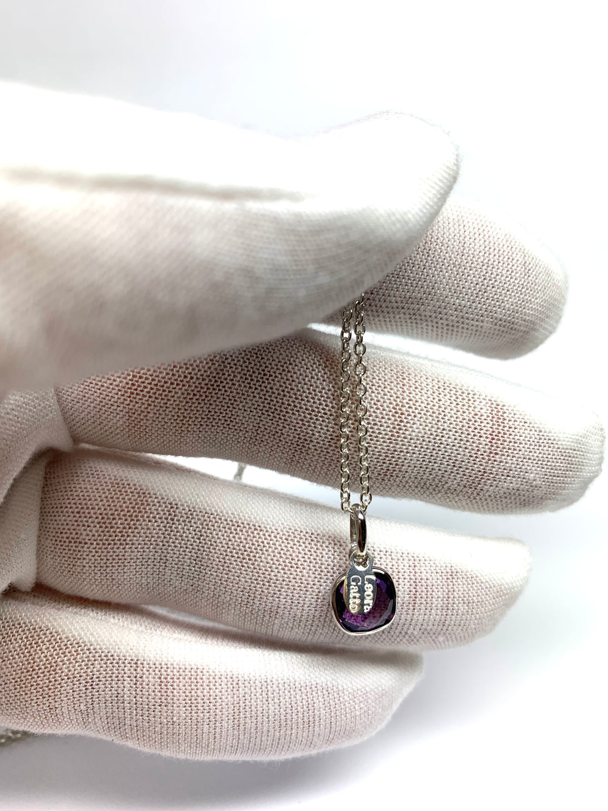 Purple Amethyst “Cushion”, 925 Sterling Silver Pendant