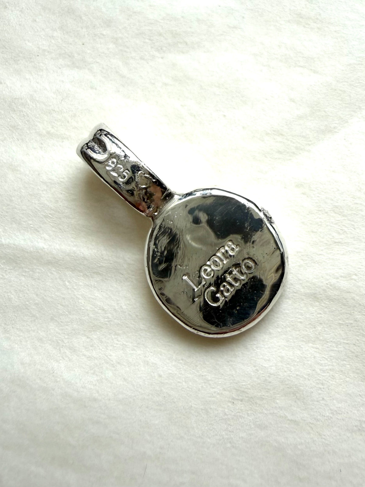 “Night” Nugget Pebble Pendant, 925 Sterling Silver