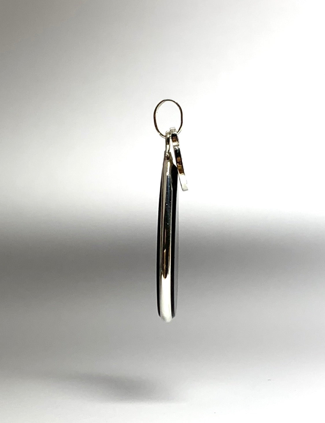 Black Onyx “Drop” Pendant, 925 Sterling Silver