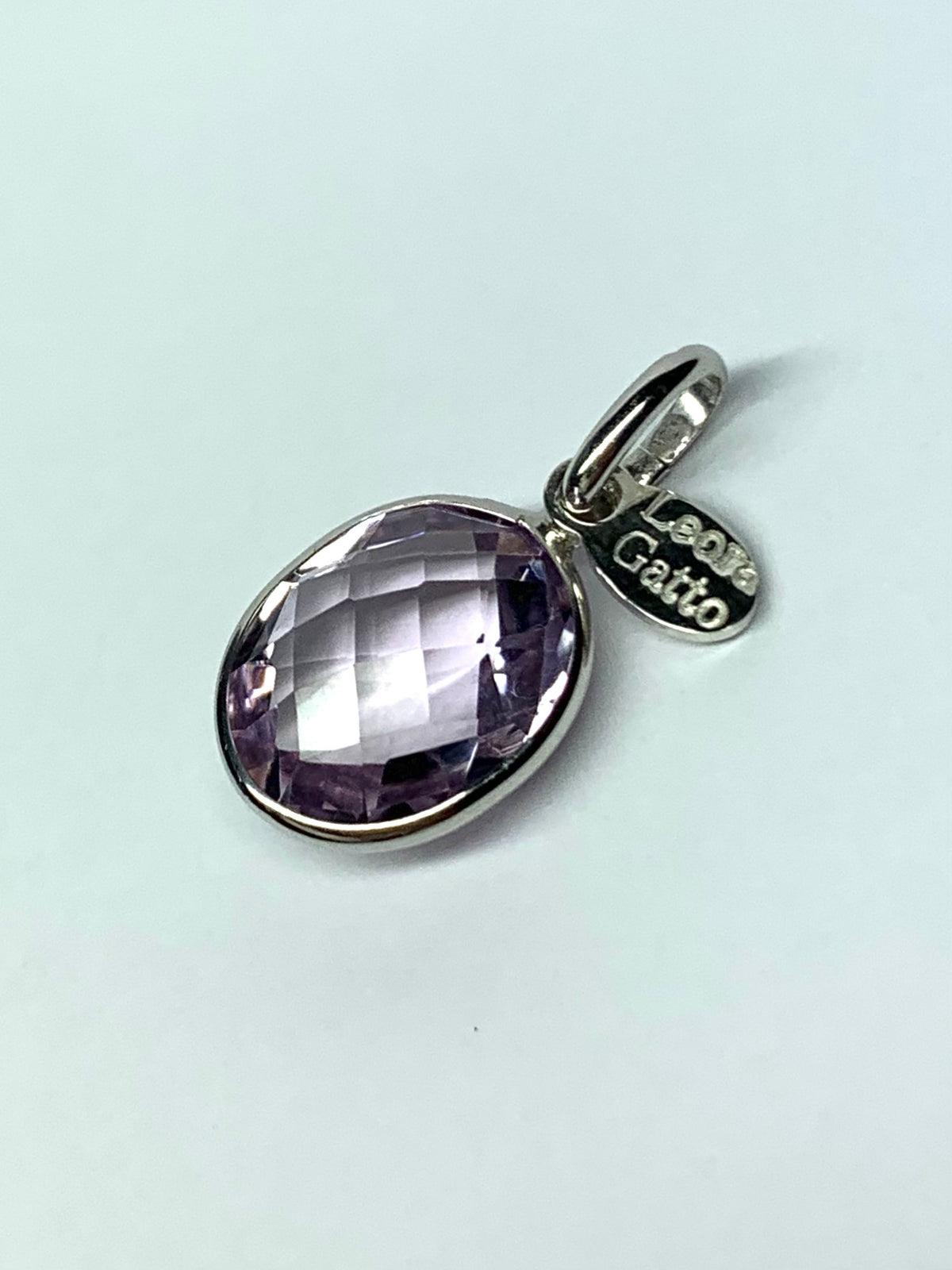 Pink Amethyst “Oval”, 925 Sterling Silver Pendant
