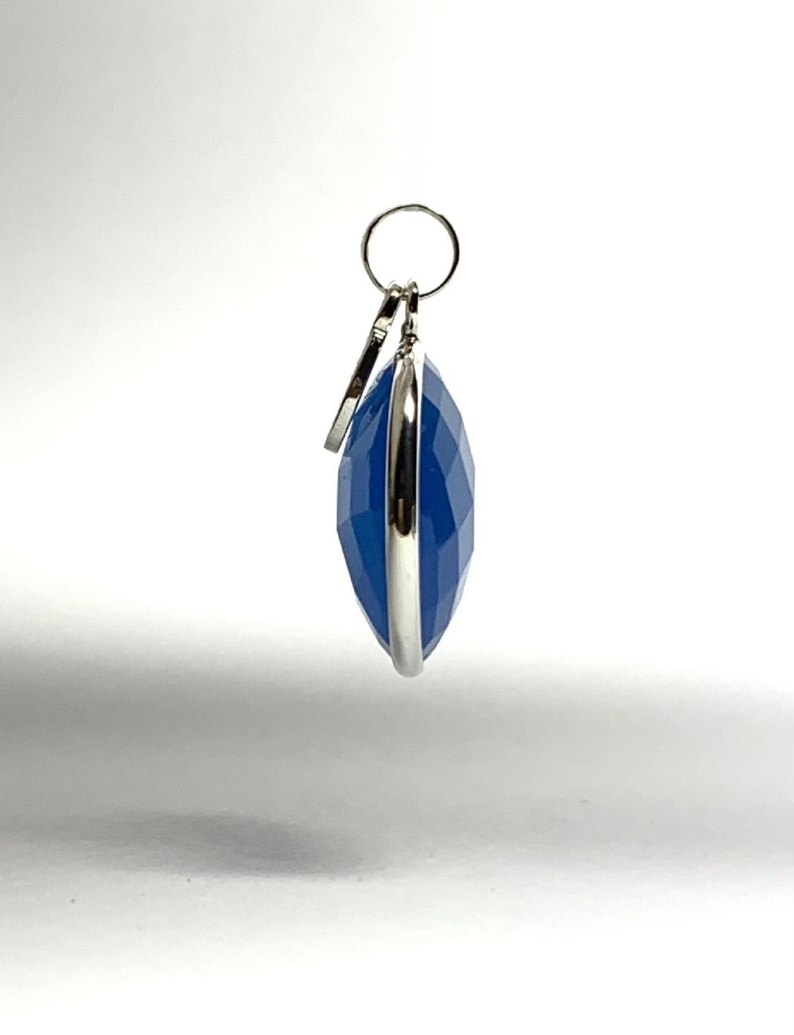 “Ball” Pendant, Sky Blue Chalcedony, 925 Sterling Silver