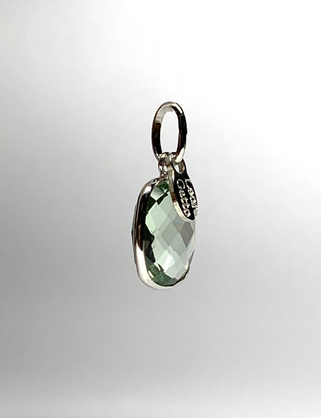 Green Amethyst “Cushion”, 925 Sterling Silver Pendant