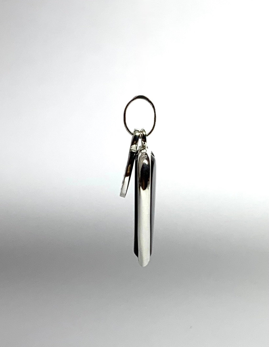 Black Onyx “Heart” Pendant, 925 Sterling Silver