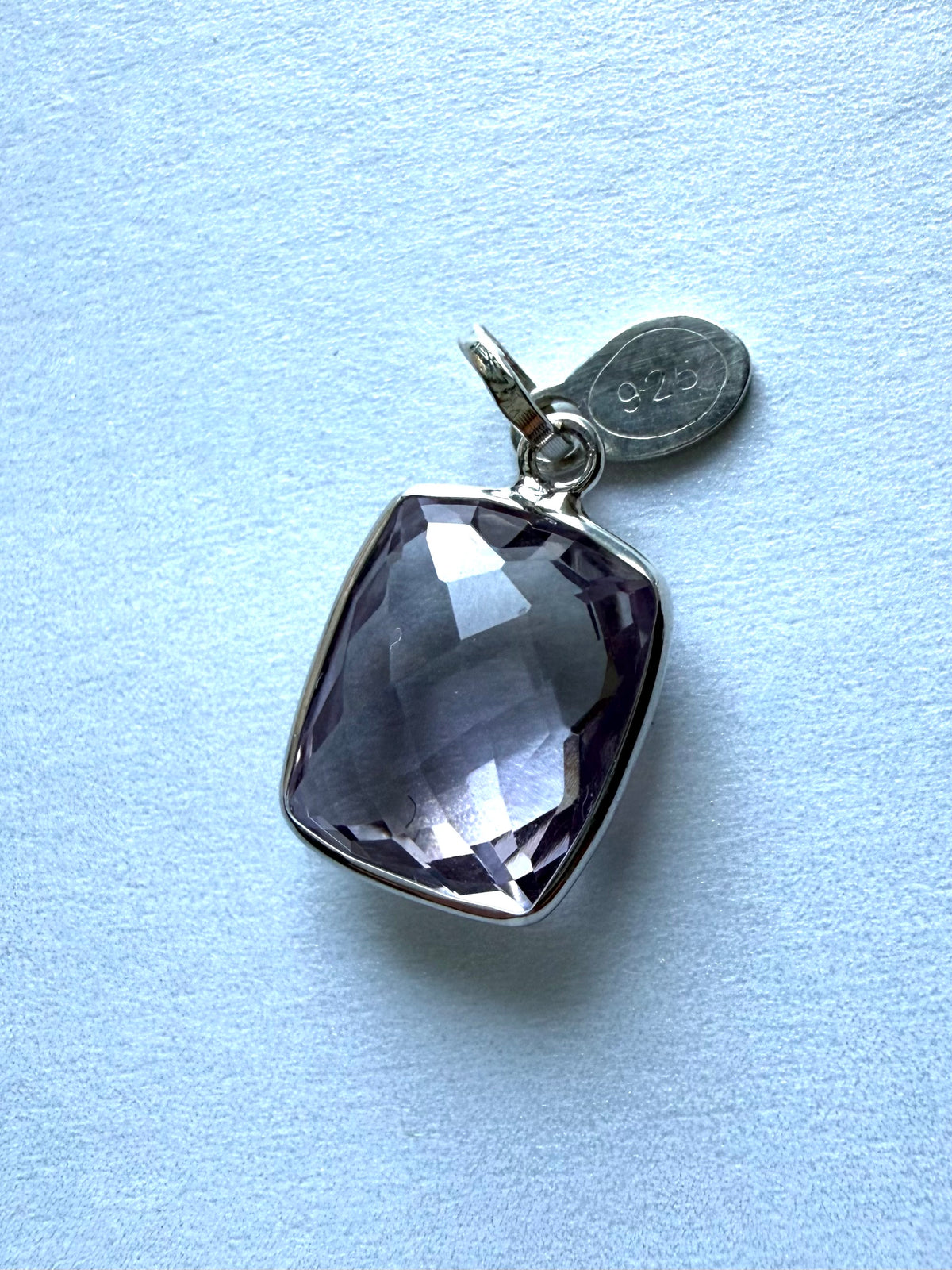 Pink Amethyst “Cushion”, 925 Sterling Silver Pendant