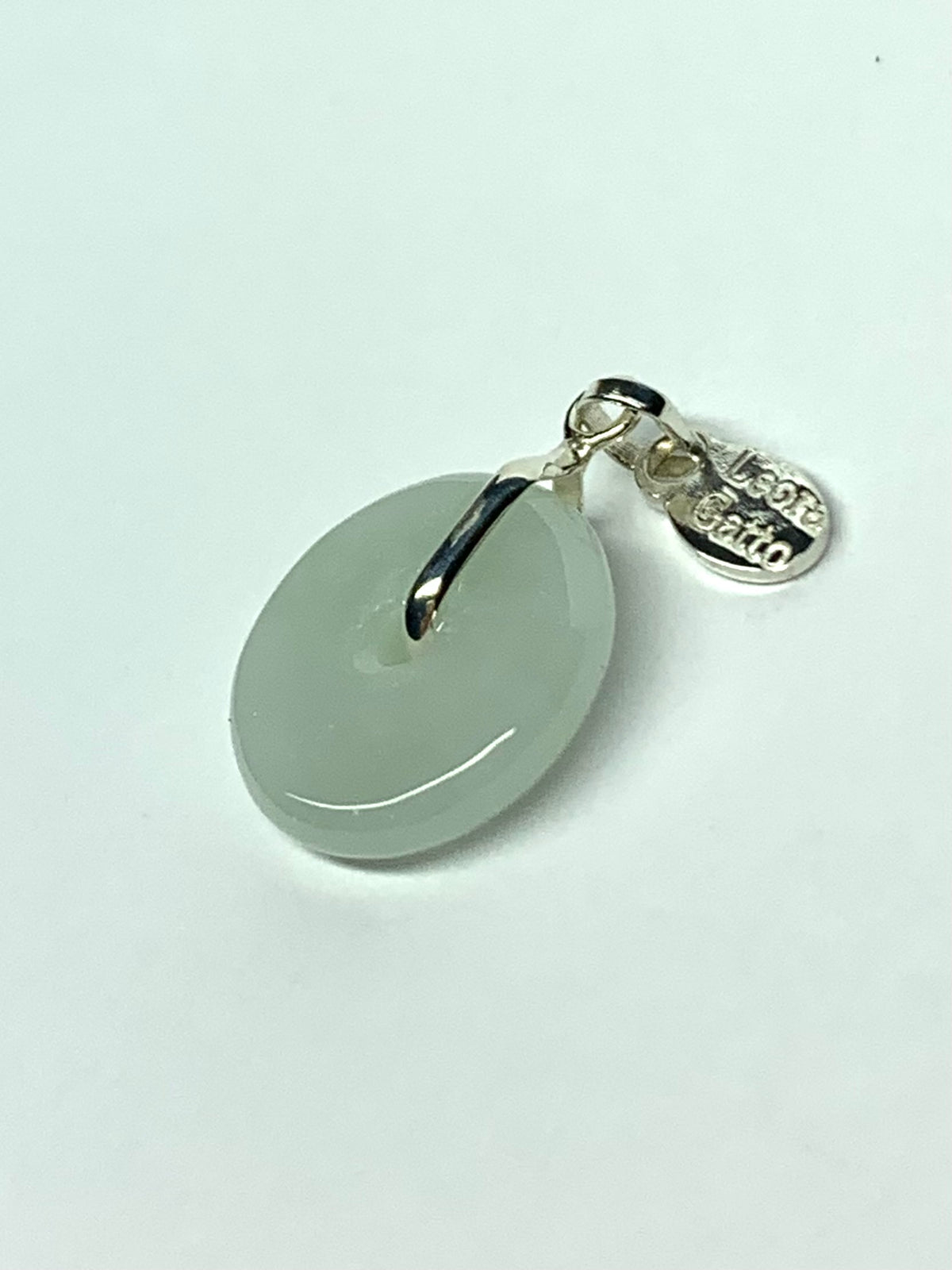 Jade Donut Circle, 925 Sterling Silver Pendant