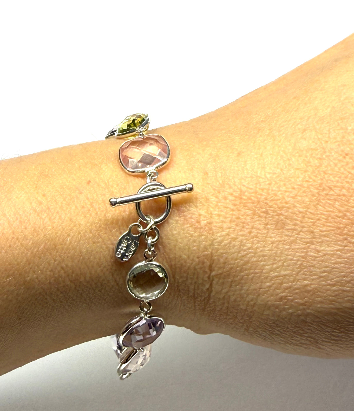 Bracelet, 925 Sterling Silver, Multi Color Gemstones