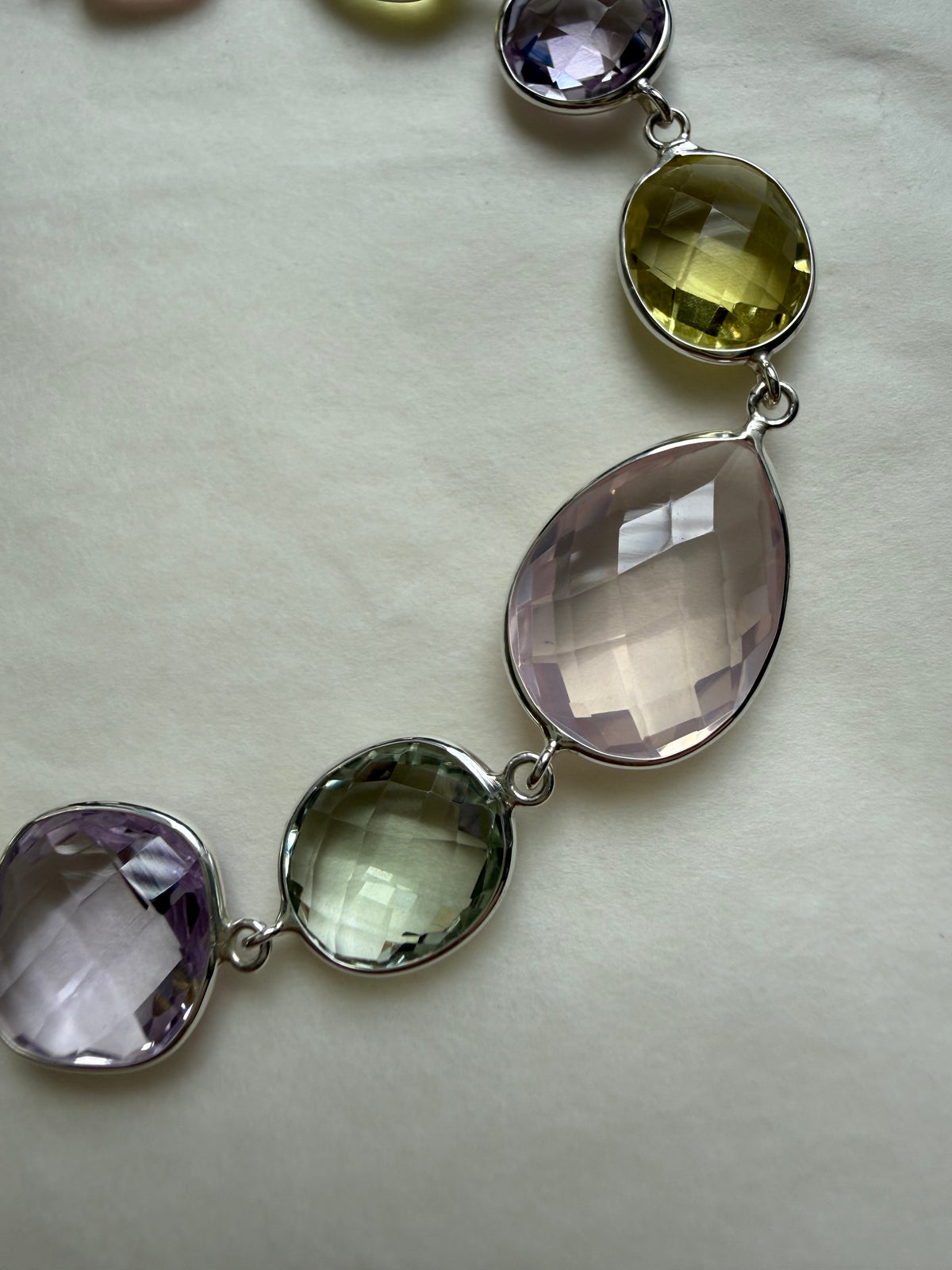 Bracelet, 925 Sterling Silver, Multi Color Gemstones