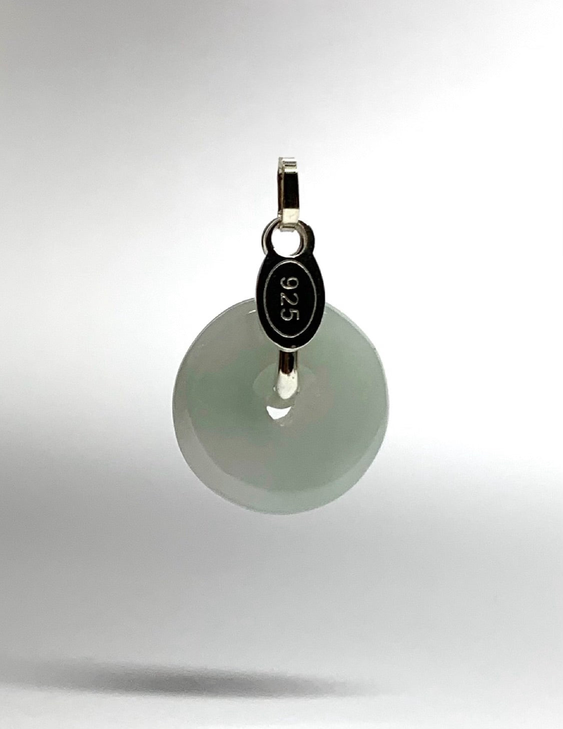 Jade Donut Circle, 925 Sterling Silver Pendant
