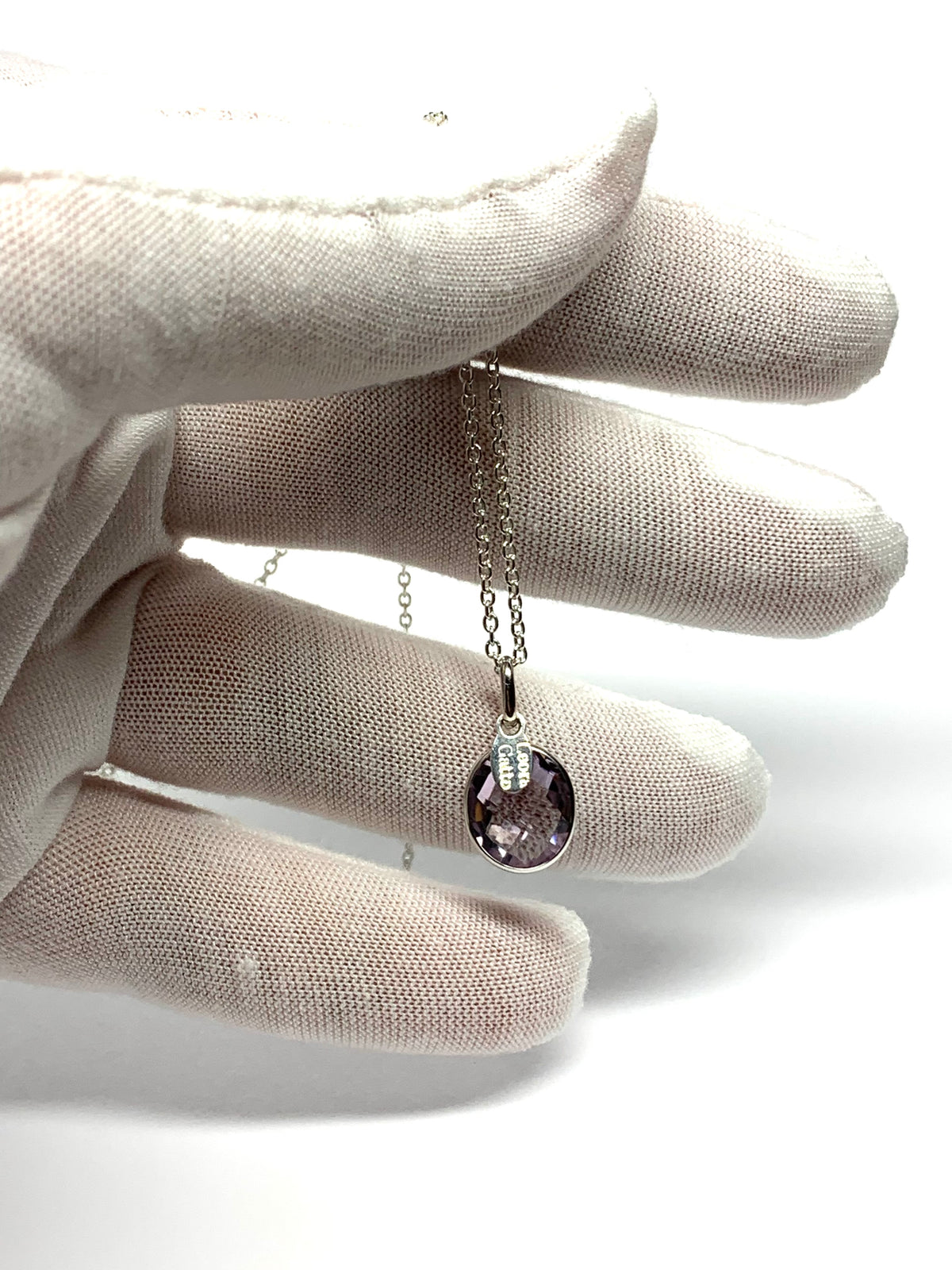 Pink Amethyst “Oval”, 925 Sterling Silver Pendant