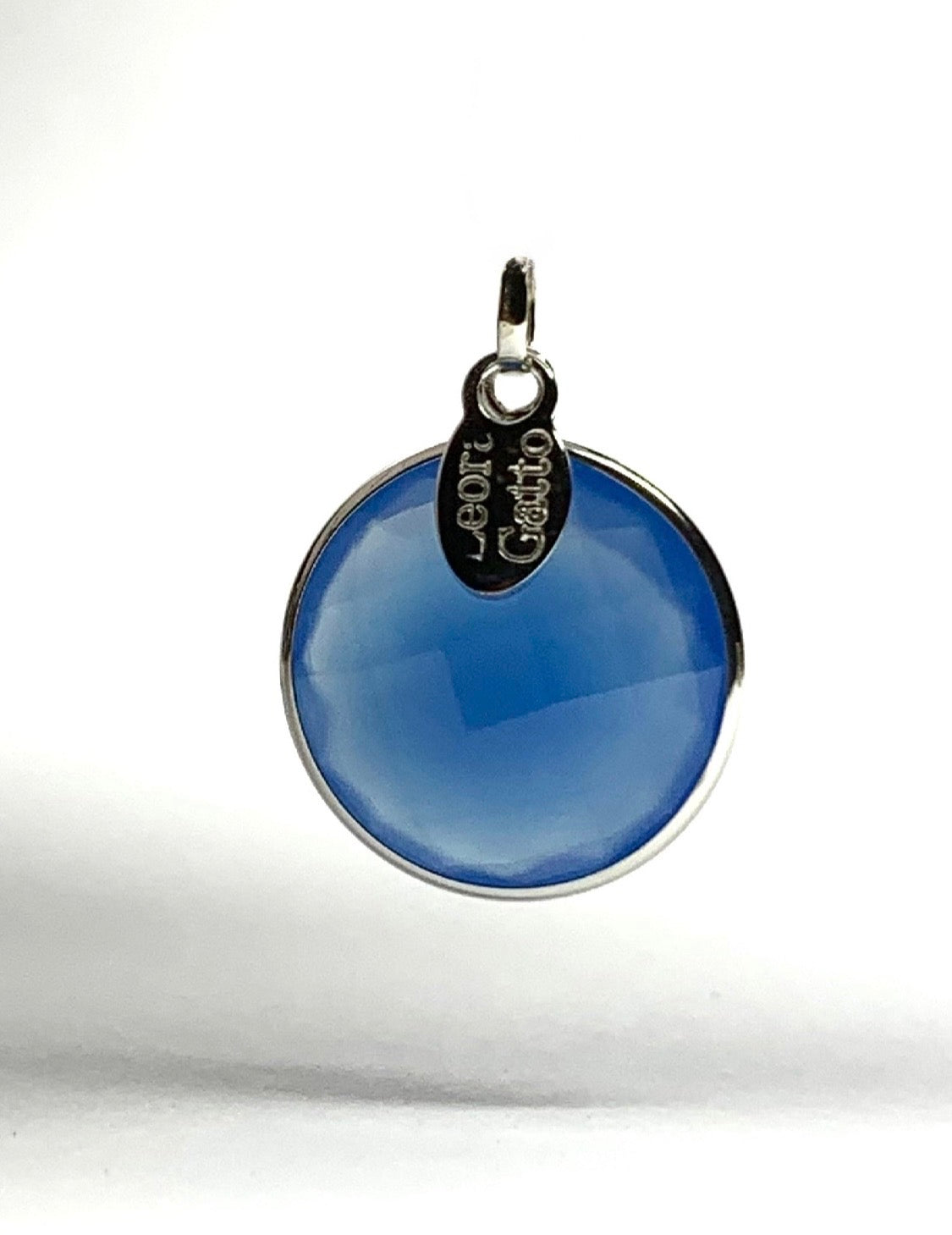 “Ball” Pendant, Sky Blue Chalcedony, 925 Sterling Silver
