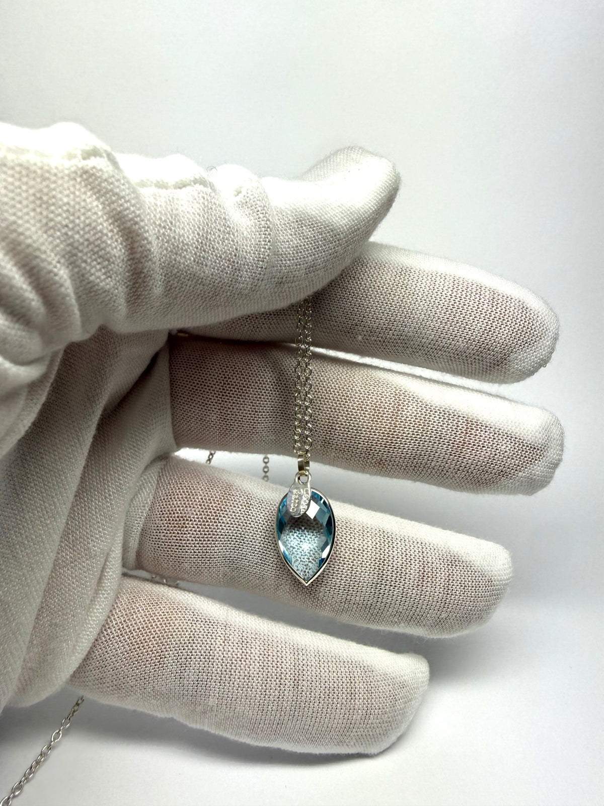 “Blue Drop” Pendant, 925 Sterling Silver, Blue Topaz
