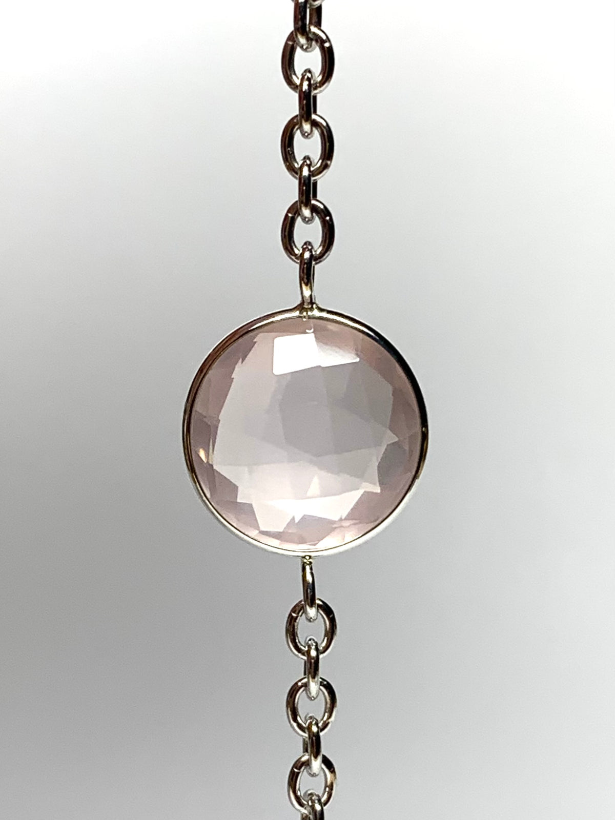 “Flora” Necklace, 925 Sterling Silver, Multi Color Gemstones, Blue Topaz, Citrine, Rose Quartz, Pink Amethyst, Green Amethyst